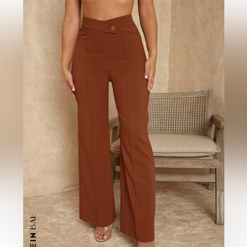 Overlap wait seam front pants